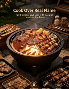 49" outdoor fire pit: large scale warmth for backyard gatherings