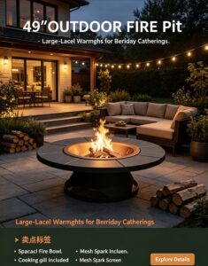 outdoor cooking fireplace with blue enamel: warmth, flavor, and style for your backyard (复制)