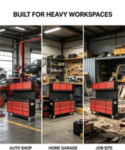 72 inch 15 drawers tool chest with up cabinet & pegboard (htc7218rc)