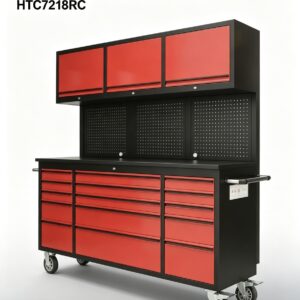 72 inch 15 drawers tool chest with up cabinet & pegboard (htc7218rc)