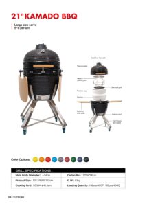21" kamado bbq grill: extra large ceramic grilling for 8–10 people