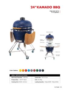 24" kamado bbq grill: extra large ceramic grilling for 8–10 people
